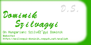 dominik szilvagyi business card